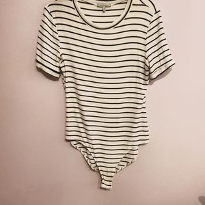 Black and white stripped bodysuit